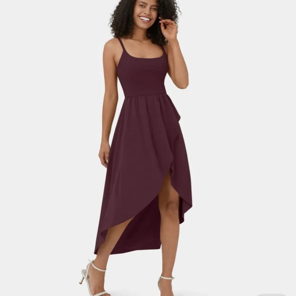 Halara Breezeful™ Backless High Low 2-Piece Side Pocket Flowy Midi Casual dress - Picture 8 of 8